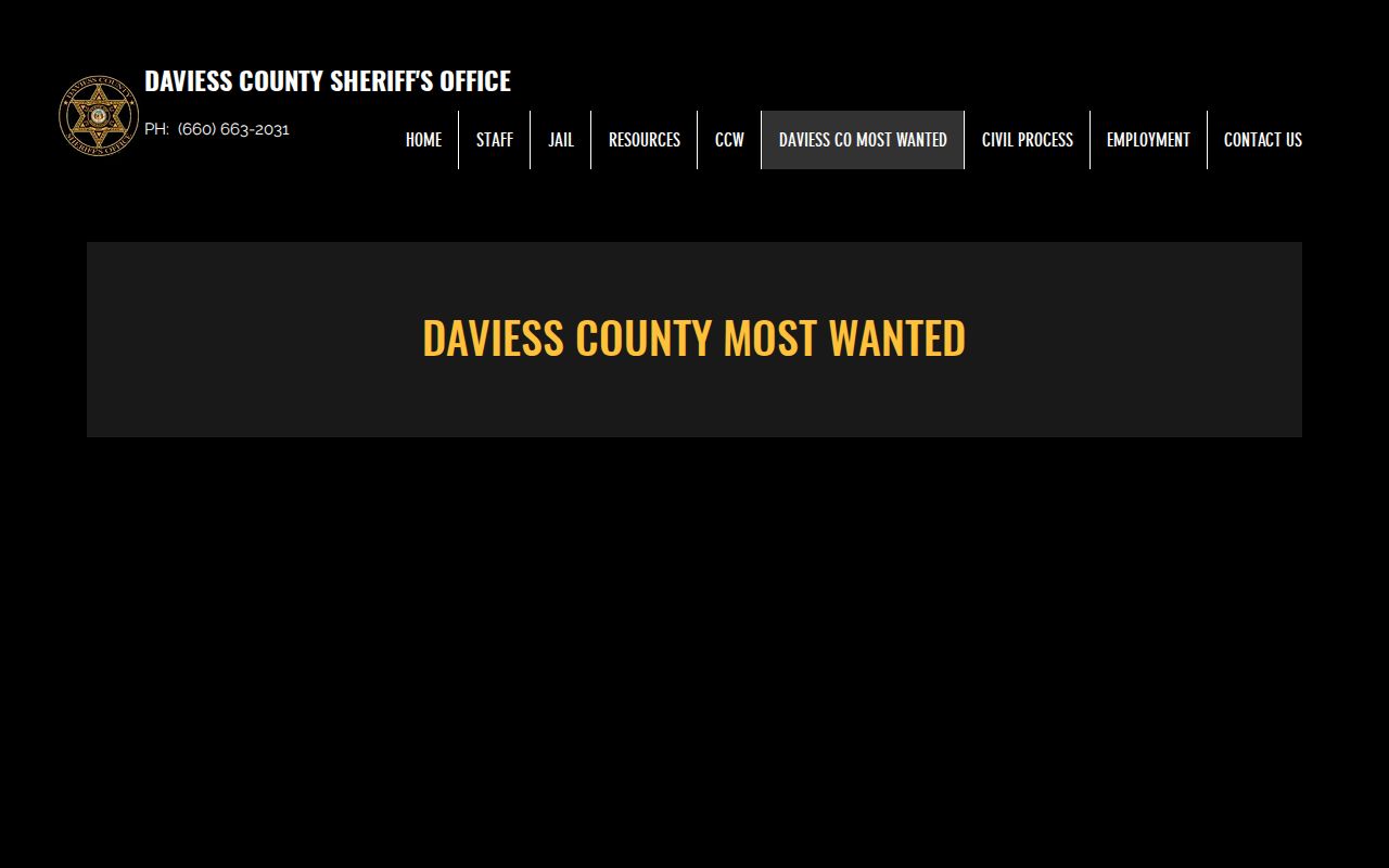 Daviess County Sheriff wanted-person record channel