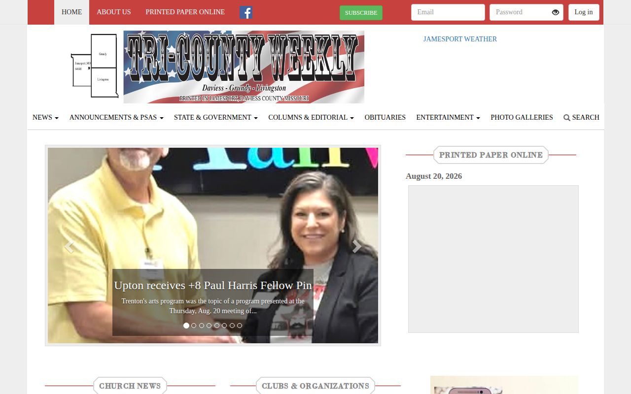 Jamesport Tri-County Weekly local-news page